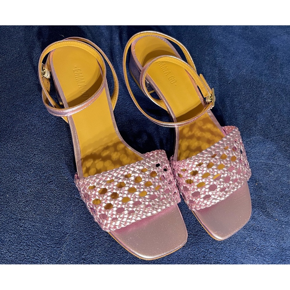 Anthropologie Brida Heeled Elegant Lavender Block Heel Sandals NWT SZ 8 - Picture 6 of 16